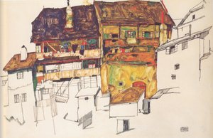 Old Houses in Krumau by Egon Schiele